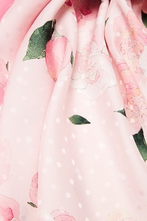 Розовый шелковый платок с пионами Ulyana Sergeenko