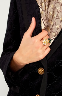 Позолоченное кольцо с ананасом Anton Heunis
