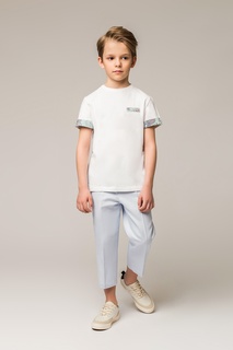 Белая футболка с контрастной отделкой My Junior