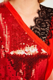 Красное комбинированное платье The Marc Jacobs