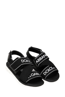 Черные сандалии с контрастной подошвой Dolce&Gabbana Children