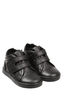 Кожаные ботинки с мехом Dolce&Gabbana Children