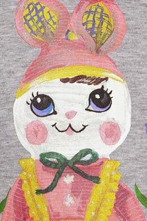 Серая футболка с контрастным рисунком Gucci Kids