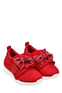 Красные кроссовки с бантом Dolce&Gabbana Children