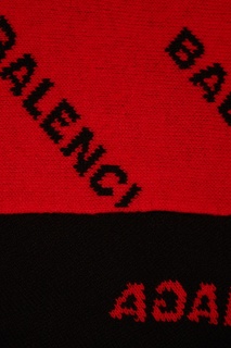 Красный шарф с логотипами Balenciaga