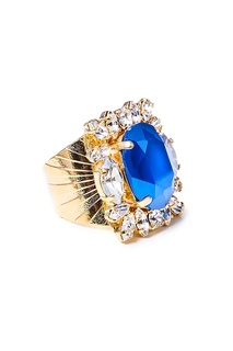 Позолоченное кольцо с синим кристаллом Anton Heunis