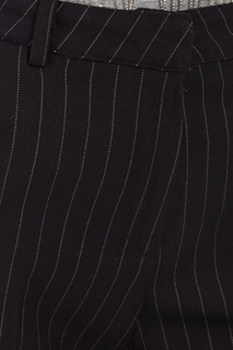 Укороченные черные брюки в полоску D.O.T.127