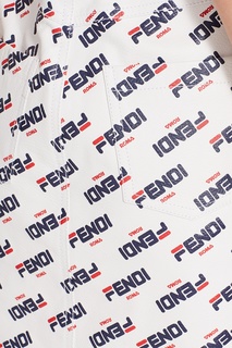 Белая кожаная мини-юбка Fendi