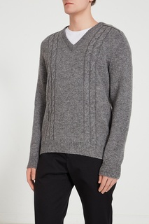 Серый шерстяной пуловер Gucci Man