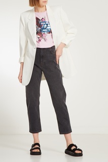 Розовая футболка с принтом в стиле пэтчворк Isabel Marant Etoile