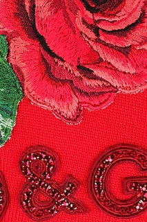 Красный кардиган с розами Dolce&Gabbana Children