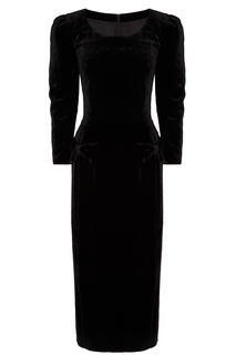 Черное бархатное платье-миди Ulyana Sergeenko