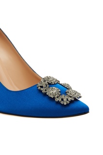 Туфли Hangisi синего цвета Manolo Blahnik