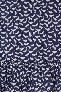 Синий хлопковый топ с контрастным принтом Il Gufo