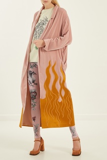 Бархатное платье-халат с аппликацией Alena Akhmadullina