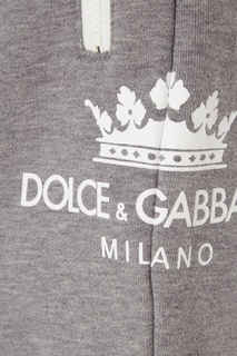 Серые спортивные брюки с отделкой Dolce&Gabbana Children