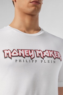 Белая футболка с надписью Philipp Plein