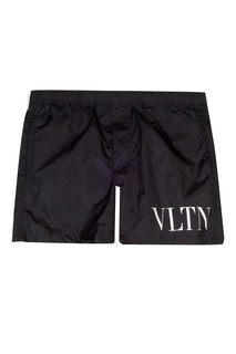 Черные шорты с принтом Valentino