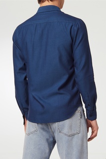 Синяя рубашка с шевронным узором Sandro