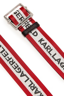 Красный ремень с контрастной отделкой Karl Lagerfeld