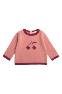Розовый свитер с вишней Bonpoint