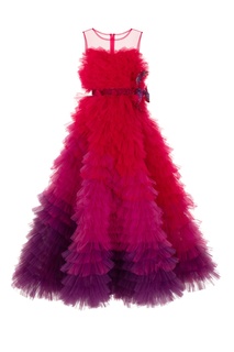 Красно-фиолетовое платье с оборками Sasha Kim