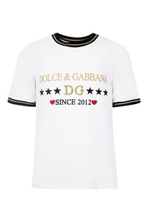 Белая футболка с надписями Dolce&Gabbana Children