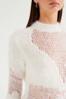 Белый джемпер с отделкой деворе Unravel Project