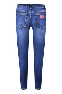 Голубые джинсы с разноцветными аппликациями Dolce&Gabbana Children