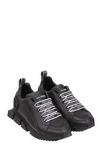 Черные кроссовки с логотипами Dolce&Gabbana Children