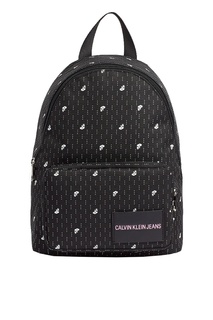 Черный рюкзак с белыми узорами Calvin Klein Kids
