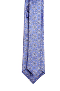 Голубой галстук с узорами Silvio Fiorello