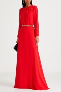 Красное платье макси с длинными рукавами Laroom