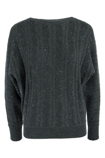Серый пуловер из смешанной пряжи Fabiana Filippi