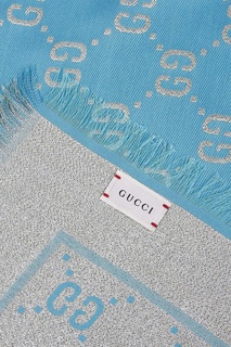 Голубой платок с серым узором Gucci Kids