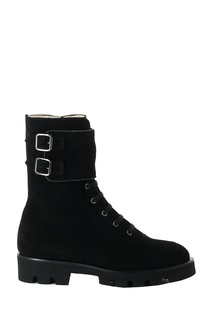Черные замшевые ботинки на шнуровке Fabiana Filippi