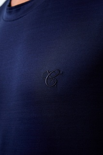 Синяя футболка с вышивкой Canali