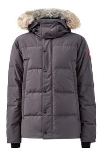 Серый пуховик с шестью карманами Canada Goose