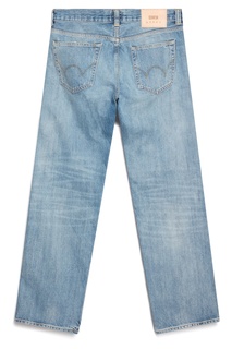 Голубые джинсы с прорезями Edwin