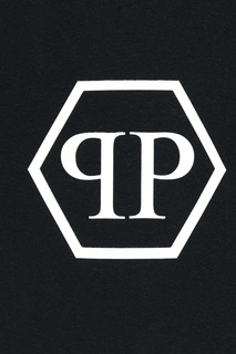 Черные брюки с монограммой и логотипом Philipp Plein Kids