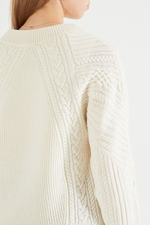Белый пуловер с фактурным узором Claudie Pierlot