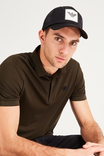 Черная бейсболка с двумя нашивками Emporio Armani