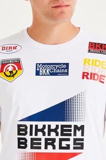Белая футболка в гоночном стиле Dirk Bikkembergs