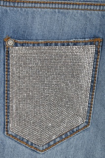 Голубые прямые джинсы с кристаллами Ermanno Scervino