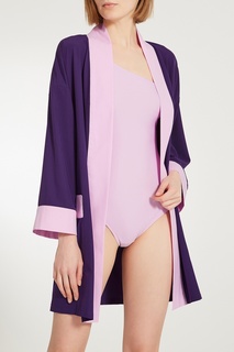 Розово-фиолетовое пляжное кимоно Body Poetry