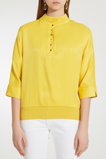 Желтая блузка с воротником-стойкой Adolfo Dominguez