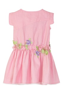Розовое платье мини с вышивкой Yudashkin Kids