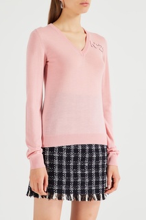 Розовый пуловер с логотипом No21