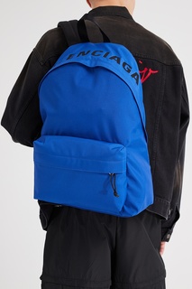 Синий рюкзак с логотипом Wheel Balenciaga Man