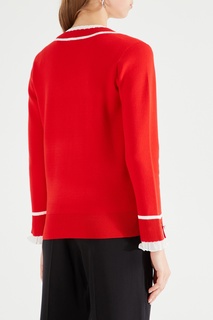 Красный пуловер с отделкой Claudie Pierlot